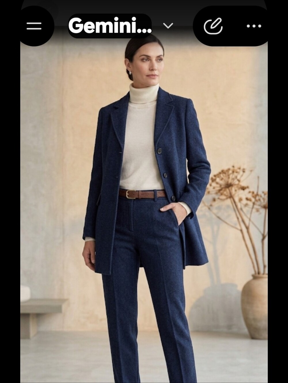 JONES NEW YORK Navy Blue Wool Blazer Size: 16